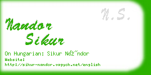 nandor sikur business card